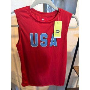 Boys Sleeveless USA Graphic T-Shirt - All In Motion™ Red L (10/12)